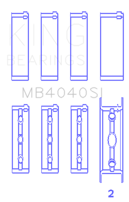 King Engine Bearings Chrysler 215 Ohv (Size +0.50mm) Main Bearing Set