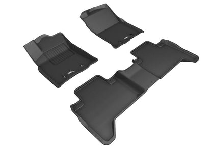 3D MAXpider 2018-2020 Toyota Tacoma Double Cab Kagu 1st & 2nd Row Floormats - Black
