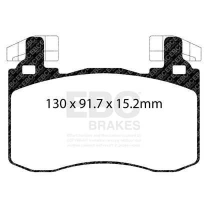 EBC 2017+ Kia Stinger 3.3L Twin Turbo Redstuff Front Brake Pads