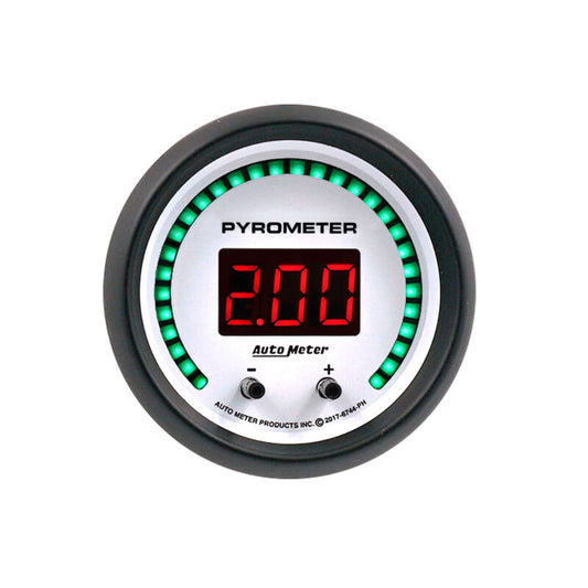 Autometer 52.4mm White Two Channel 0-2000 Degree Pyrometer (EGT) Phantom Elite Digital Gauge