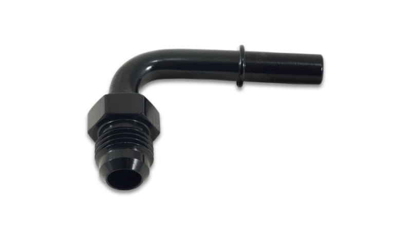 Vibrant - 90 Degree Aluminum AN to Male Quick Connect Fitting -6AN - 0.3125in Hose Size