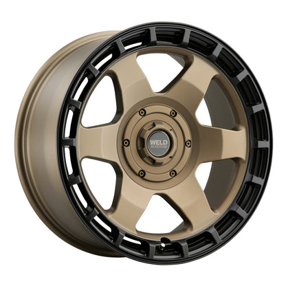 Weld Off-Road Ridge 20x9 - 8x165.1 BP - ET0 - 125.1mm CB - Satin Bronze Wheel (Black Ring)