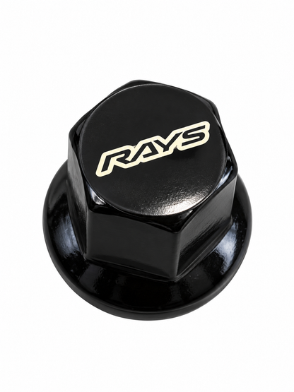 Rays M12x1.50 5 Hole 16pcs Nut 4pcs Lock Nut w/Adapter & Lock Nut Key - Black