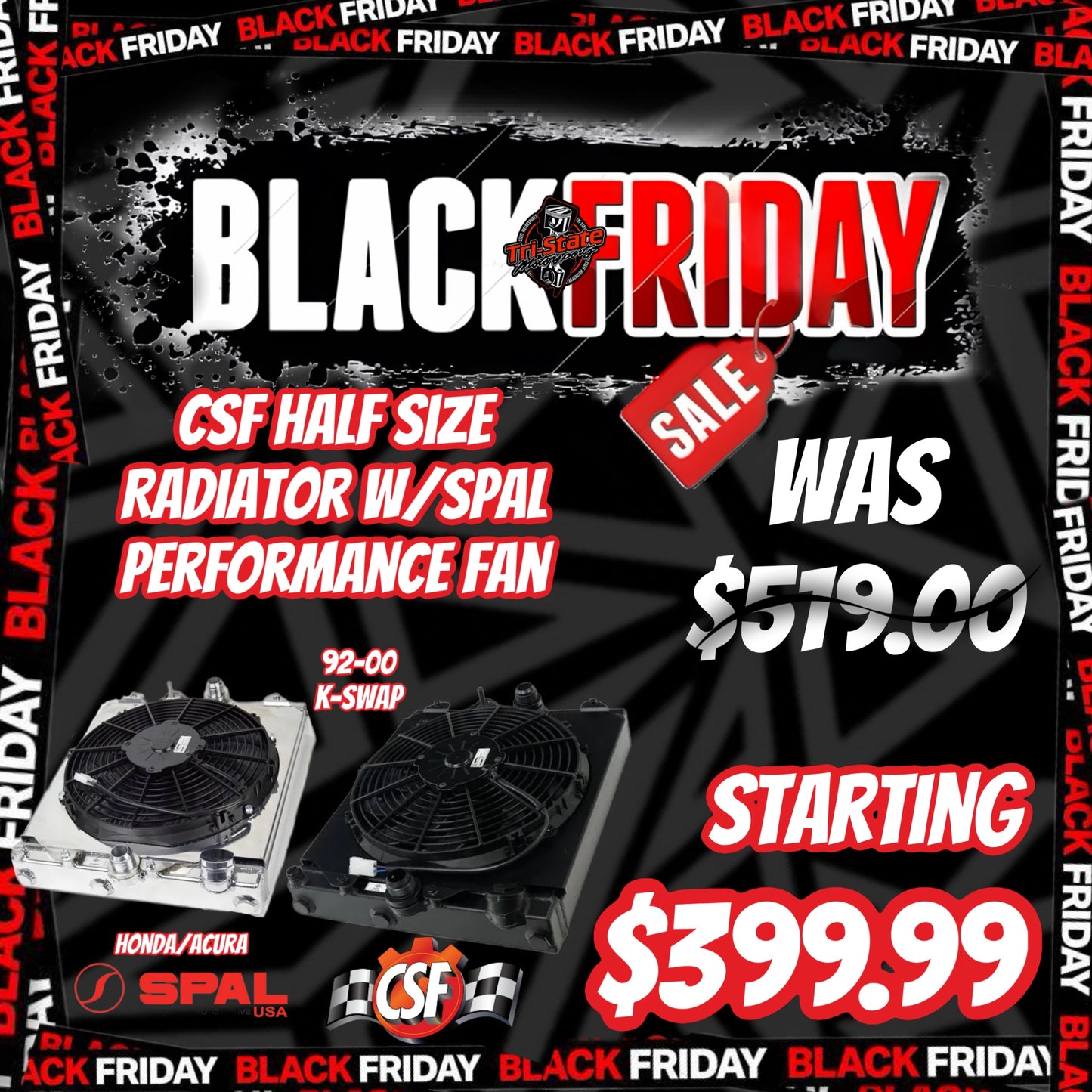 Black Friday Sale - CSF Half Size Radiator (Kswap)