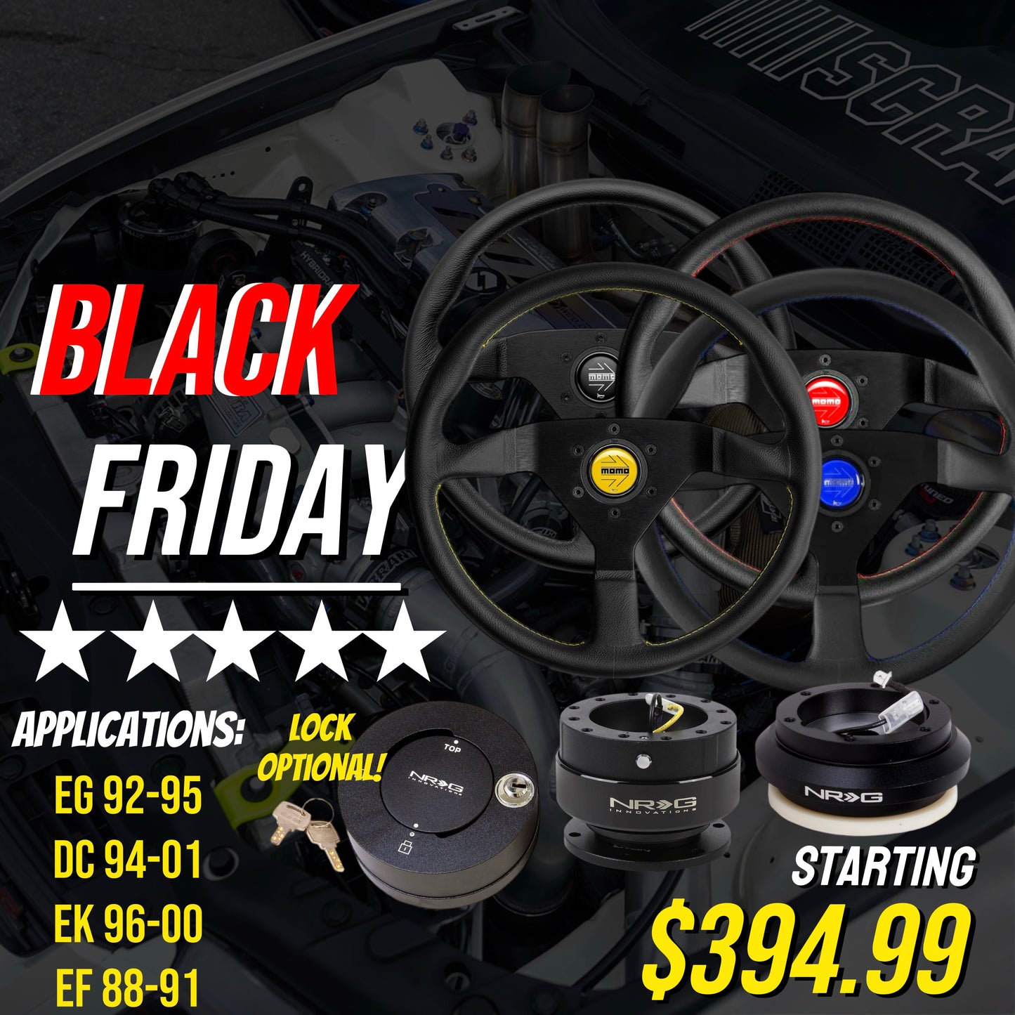 Black Friday Sale! - Momo Steering Wheel & Release Combo