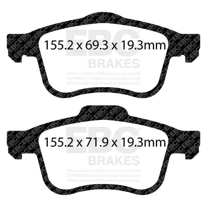 EBC 13+ Fiat 500L 1.4 Turbo Greenstuff Front Brake Pads
