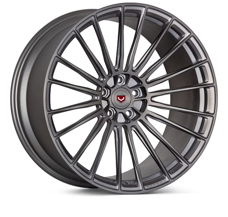 Vossen S17-04 22x11.5 / 5x120 / 74.1 - Brushed Stealth Grey Fountain Blue Wheel - (F9x X5M - Rear)