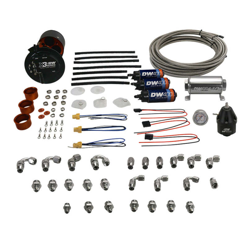 Deatschwerks X2 Series Fuel Pump Hanger w/ Dual DW420 Pumps/PTFE Plumbing kit for 92-00 Honda Civic