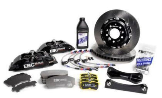 EBC Racing 03-09 Nissan 350Z 3.5L Black Apollo-6 Calipers 355mm Rotors Front Big Brake Kit