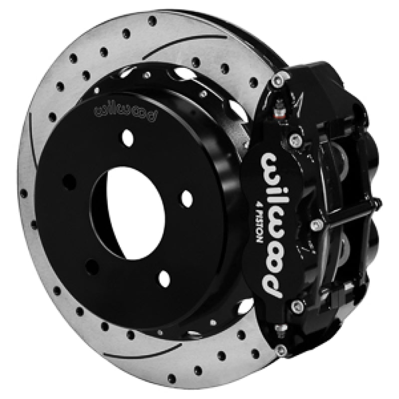 Wilwood 88-98 Chevy Silverado Superlite 4R 14.00x1.10in Drill/Slot Rear Drum to Disc Conv. - Black