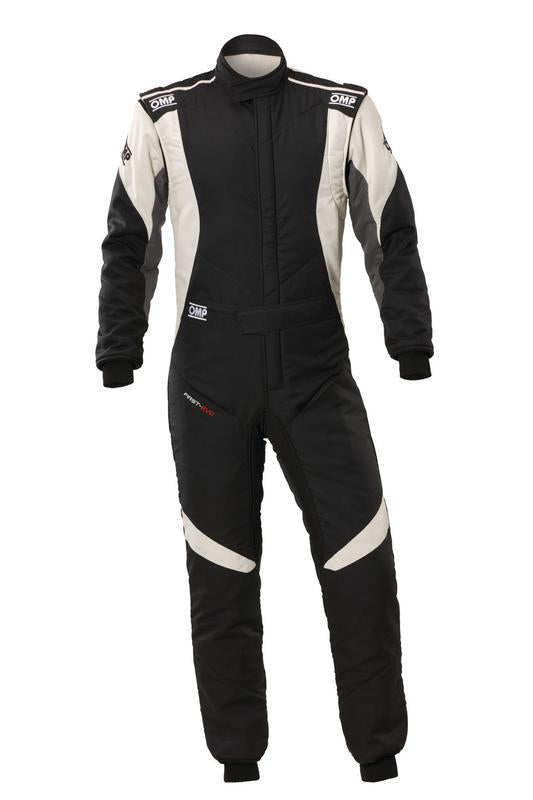 OMP FIRST EVO OVERALL my2025 FIA 8856-2018/SFI ANTHRACITE / FLUO YELLOW SZ 50
