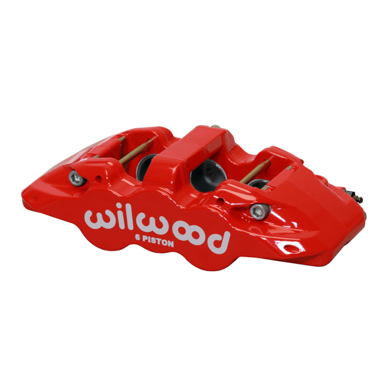 Wilwood caliper AERO6 1.75/1.62/1.62 1.25 rotor .80 THK pad R/H red
