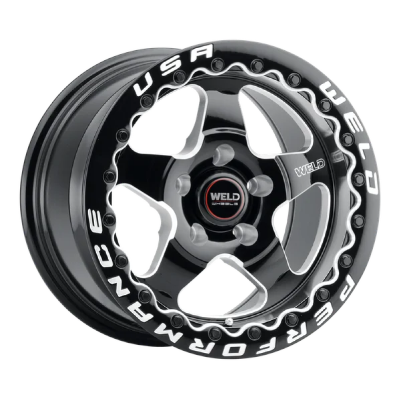 Weld Ventura Beadlock 15x10 / 5x120.65 BP / 45 Offset / 7.27 BS / 78.1 Bore - Gloss Black MIL - DIA