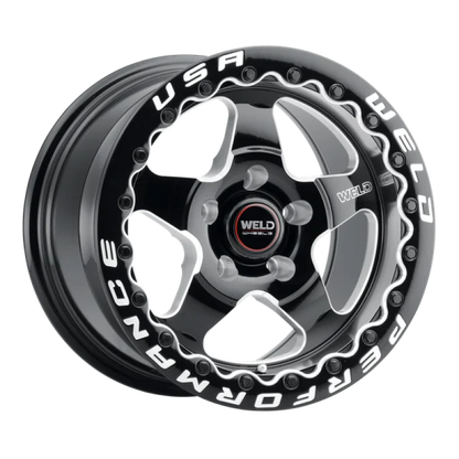 Weld Ventura Beadlock 15x10 / 5x120.65 BP / 45 Offset / 7.27 BS / 78.1 Bore - Gloss Black MIL - DIA