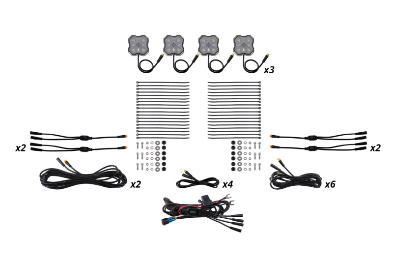 Diode Dyamics Rock Light - Red/White - M8 12-Pack – Tri-State Motorsports