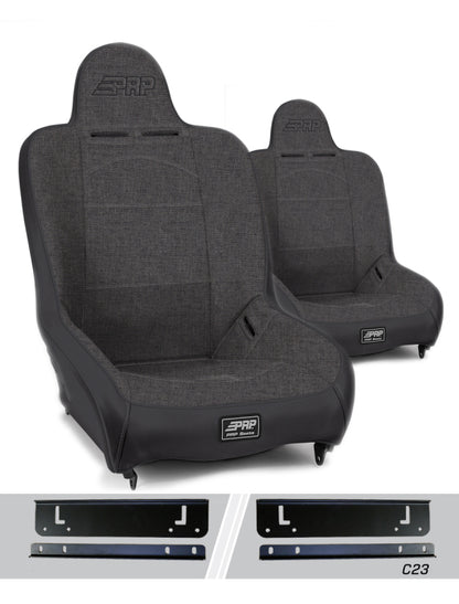 PRP 97-02 Jeep Wrangler TJ Premier High Back Suspension Seats Kit (Pair) - Gray