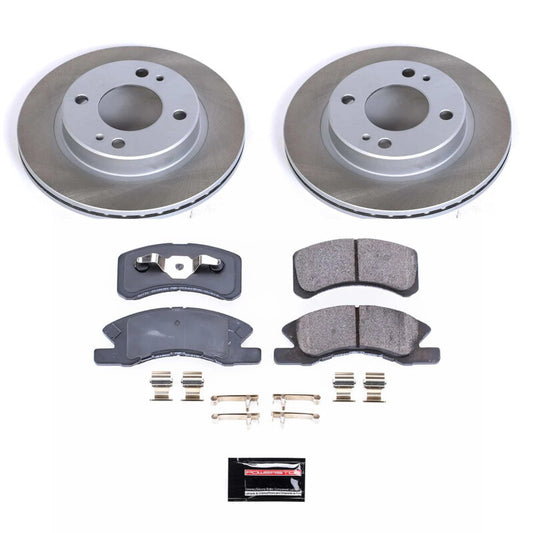 Power Stop 14-15 Mitsubishi Mirage Front Semi-Coated Rotor Kit