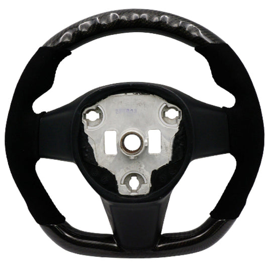 BLOX Racing Tesla Model 3 and Y Carbon/Alcantara Steering Wheel Black Stitching