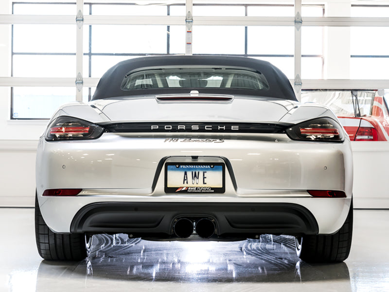 AWE Tuning Porsche 718 Boxster / Cayman Track Edition Exhaust - Diamond Black Tips