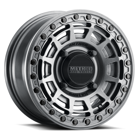 Method MR415 Beadlock 15x7 / 5+2/38mm Offset / 5x4.5 / 76 CB Graphite Wheel - Gloss Graphite Ring