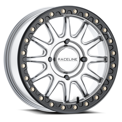 Raceline A14SB Alpha 15x7in /  BP / 25mm Offset / 68mm Bore - Hyper Silver w/Black Ring