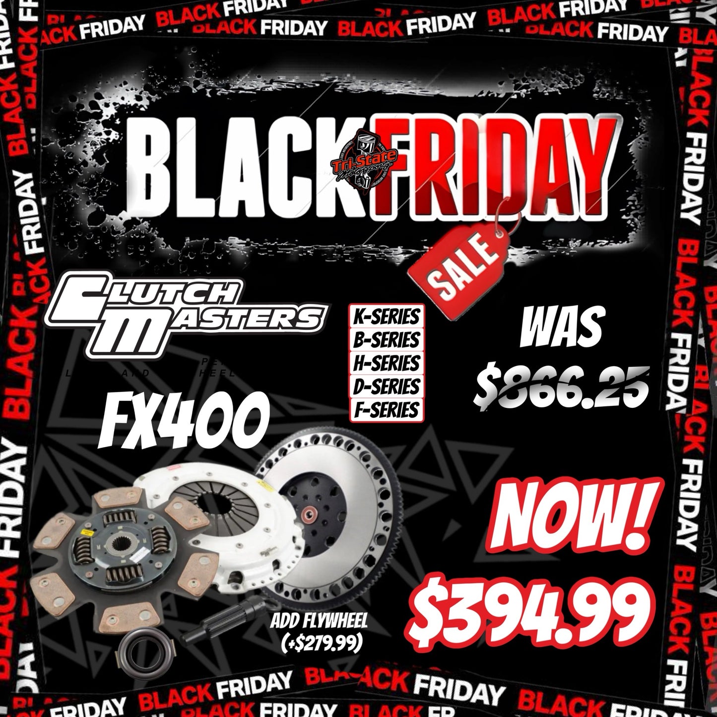 Black Friday Sale - Clutch Masters FX400 (Choice of B, D, H, F, or K-Series)