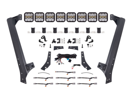 Diode Dynamics Jeep JK SS5 Pro CrossLink Windshield - White Combo Lightbar Kit