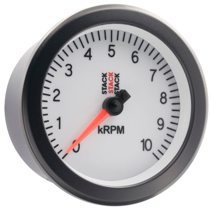 Autometer Stack Sport 88mm 0-10K RPM Tachometer - White