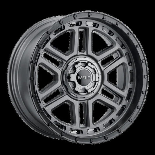Weld Off-Road Crux 22x12in / 6x135 BP / ET -44 / 106.1mm Bore - Satin Gunmetal / Satin Black Wheel