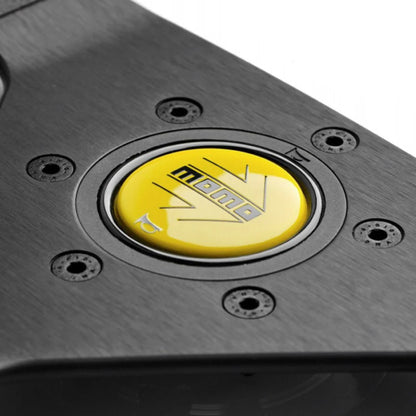 Momo Montecarlo Steering Wheel 350 mm - Black Leather/Yellow Stitch/Black Spokes