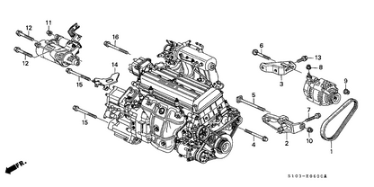 Honda - B-Series Manual Transmission to Engine Block Bolt