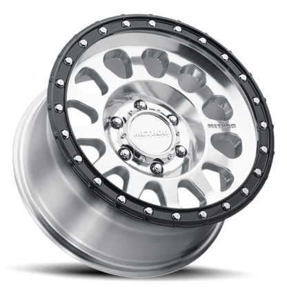 Method MR315 17x8.5 +25mm Offset 8x6.5 130.81mm CB Polished Wheel - Gloss Black Lip