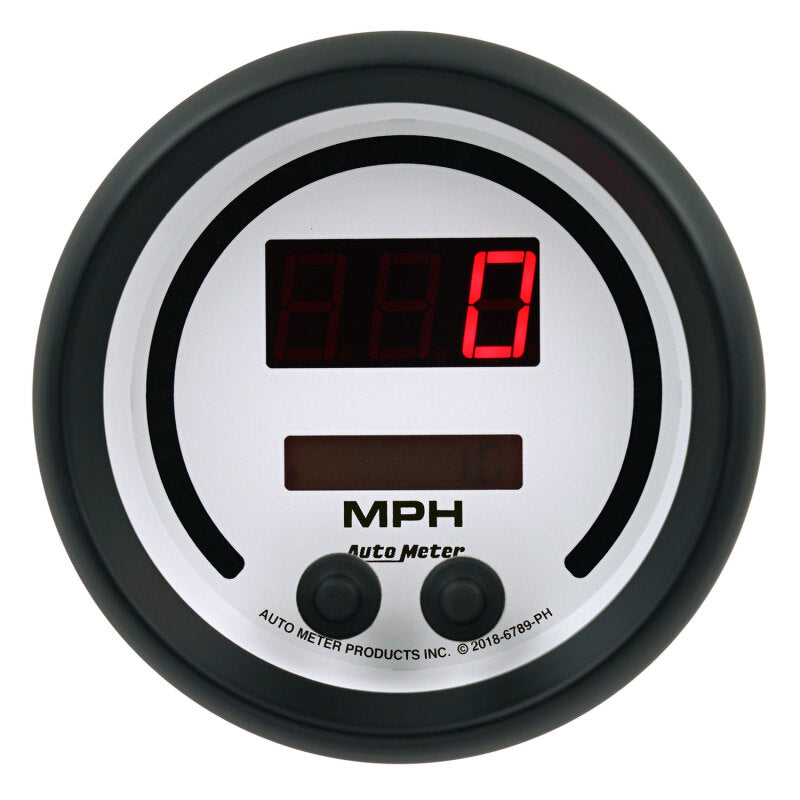 Autometer 85.7mm White Switchable 260 MPH / 260 KM/H Speedometer Phantom Elite Digital Gauge