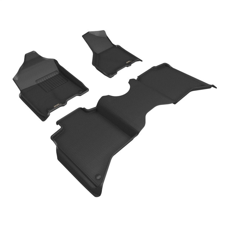 3D MAXpider 19-24 Dodge RAM 3500 Crew Cab w/ Bench Seats Kagu 1st and 2nd Row Floormat - Black