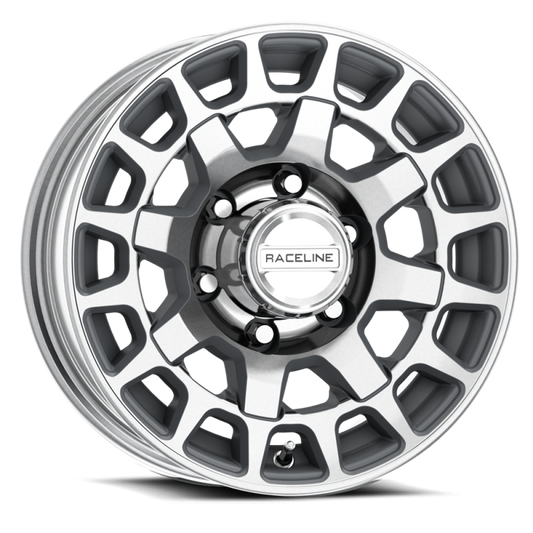 Raceline 873MC Backcountry Trailer 15x5in / 5x4.5 BP / 0mm Offset / 3.19mm Bore - Machined