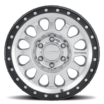Method MR315 17x8.5 +25mm Offset 8x6.5 130.81mm CB Polished Wheel - Gloss Black Lip