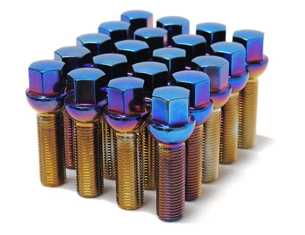 Wheel Mate Mevius Lug Bolt Set of 20 - Chrome Neon 14x1.50 27mm Cone 60 DEG TAP