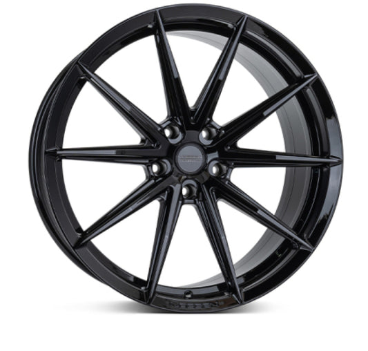 Vossen HFX-2 19x10 - 5x120.65 - ET28 - Deep Face - 70.3 - Gloss Black Wheel