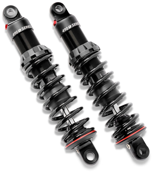 Progressive Harley Early Dyna 490 Series Shocks 13.5in Bushing - Black