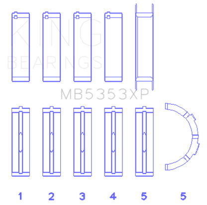 King Engine Bearings Ford 281 4.6L Sohc 16V (Size +0.50mm) Main Bearing Set