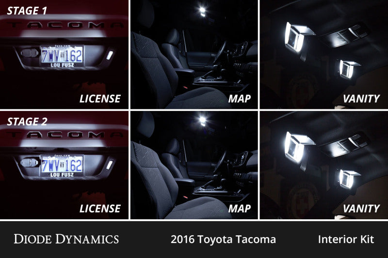 Diode Dynamics 16-23 Toyota Tacoma Interior LED Kit Cool White Stage 1