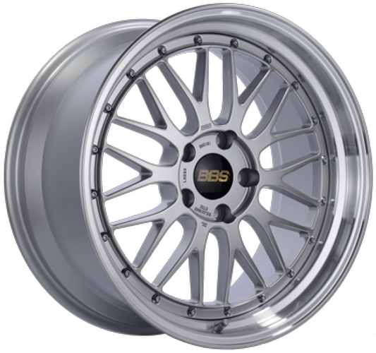 BBS LM 18x8.5 5x112 ET35 Diamond Silver Center Diamond Cut Lip Wheel - 82mm PFS Required