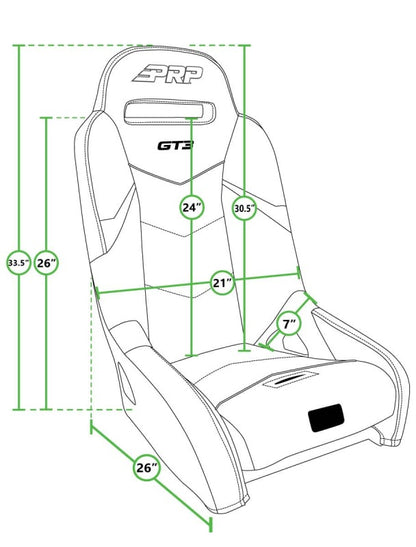 PRP Honda Talon GT3 Suspension Seats Kit (Pair) - Black