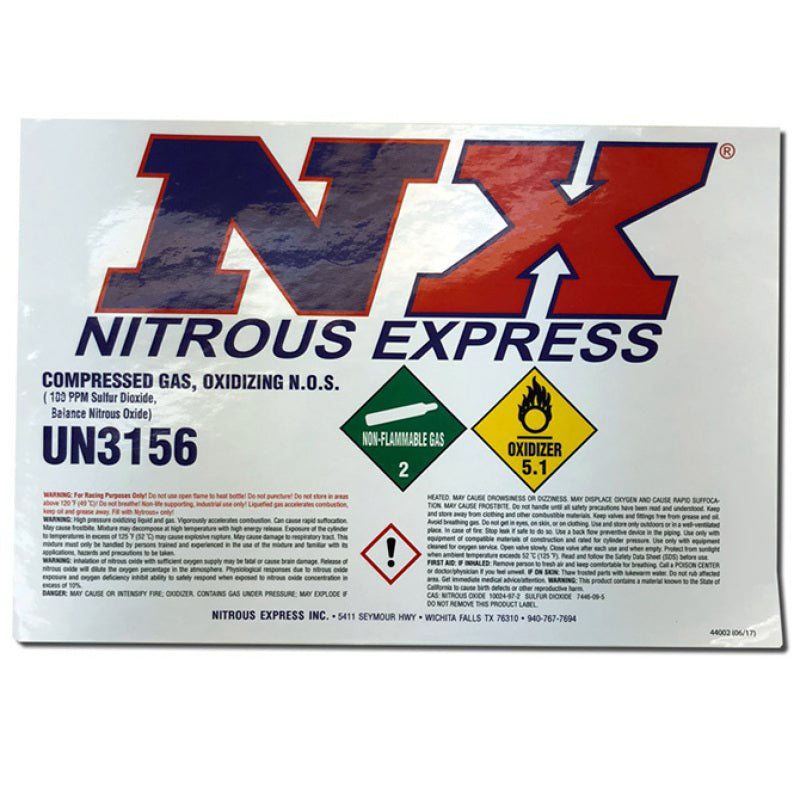 Nitrous Express 5lb Bottle Decal