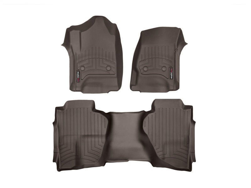 WeatherTech 2014+ Chevrolet Silverado Cocoa Front & Rear Floorliners