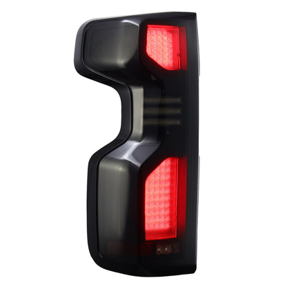 AlphaRex 19+Cheverolet 1500/2500HD/3500HD Silverado Luxx Series LED TailLights Alpha-Black Top-Etch