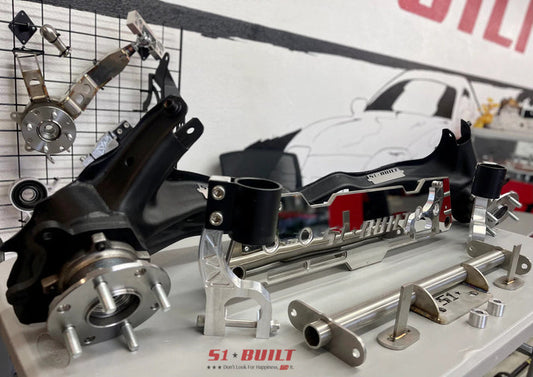 S1 Built - AWD Conversion Bundle: OEM style AWD/RWD/FWD Rear Trailing Arms with Delta7 Rear Diff Mount Kit and Billet Forks