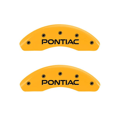 MGP 4 Caliper Covers Engraved Front Pontiac Rear Arrow Yellow Finish Blk Char 1997 Pontiac Firebird