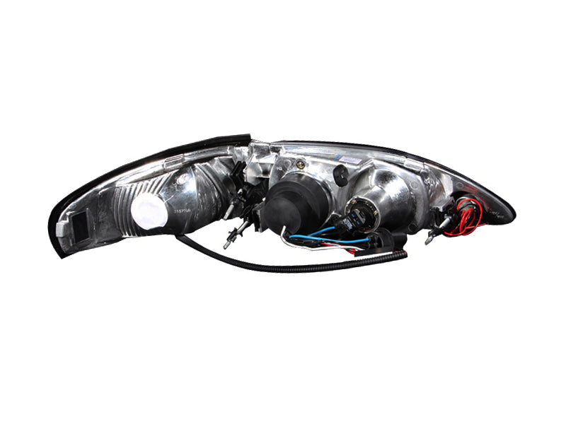 ANZO 1994-1998 Ford Mustang Projector Headlights w/ Halo Chrome 1pc