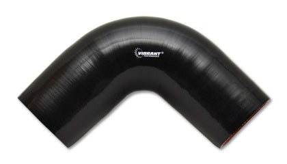 Vibrant  -4 Ply Reinforced Silicone Elbow Connector - 2in I.D. - 90 deg. Elbow (BLACK)
